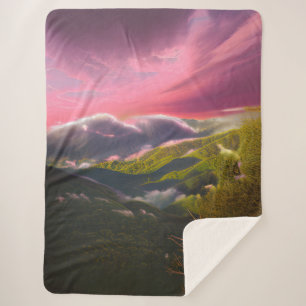 Ein rosa leuchtender Sonnenaufgang Sherpadecke