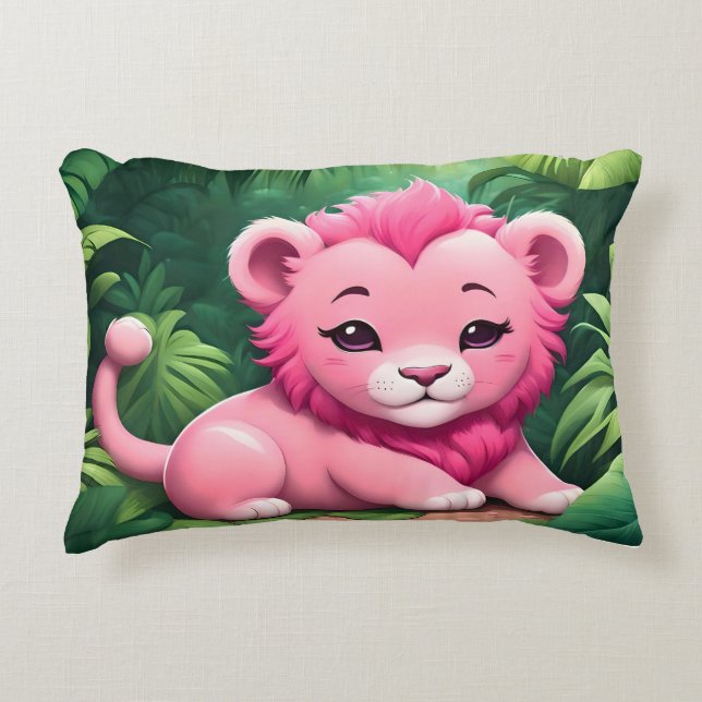 Ein rosa Löwengürtel im Dschungel Dekokissen (Vorderseite)