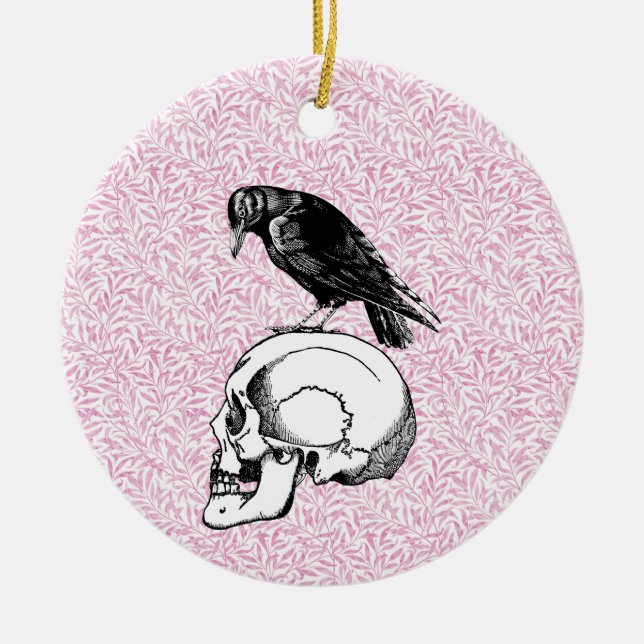 Ein rosa oder schwarz rosa oder rosa und schäumige keramik ornament (Vorne)