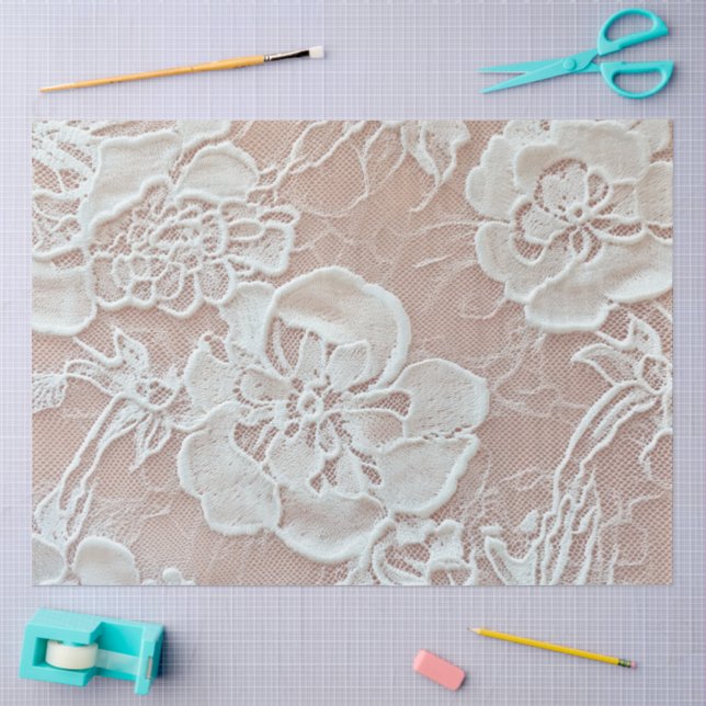 Ein rosa Spitzen-Serien-Design #11 Seidenpapier (Basteln)