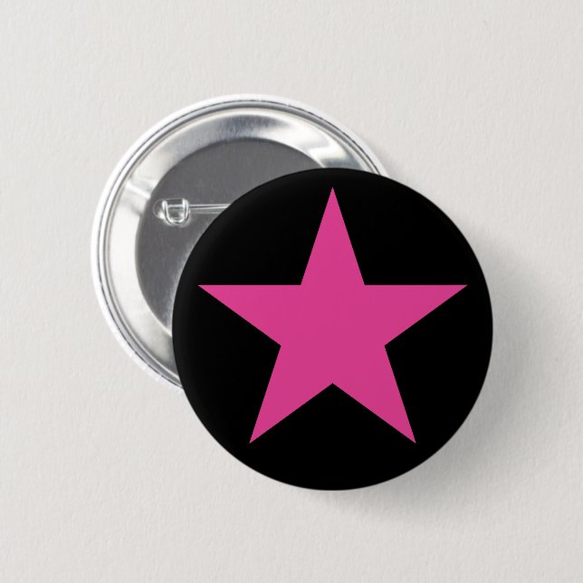 Ein rosa Stern des Feminismus Button (Vorne & Hinten)