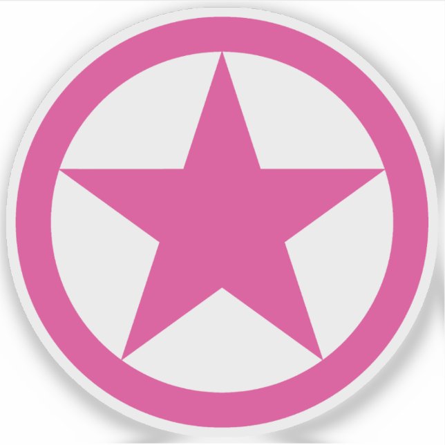 Ein rosa Stern des Feminismus - v7 Aufkleber (Vorderseite)