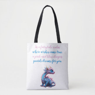 Ein rosa und blauer Drache bewacht Träume für Sie Tasche