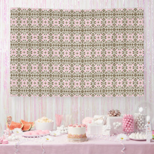 ein rosa und braunes Muster auf weißem Hintergrund Banner