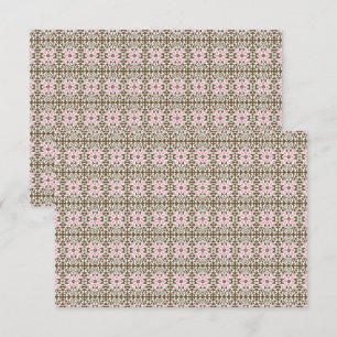 ein rosa und braunes Muster auf weißem Hintergrund Dankeskarte