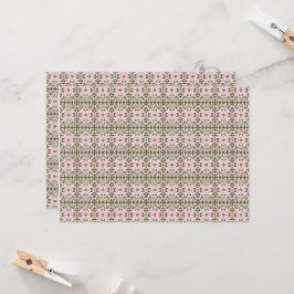ein rosa und braunes Muster auf weißem Hintergrund Einladung