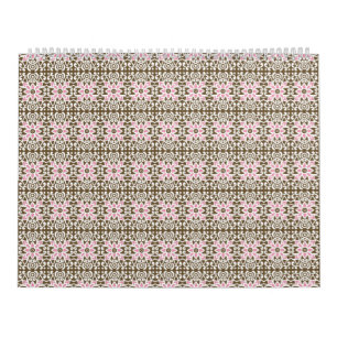 ein rosa und braunes Muster auf weißem Hintergrund Kalender