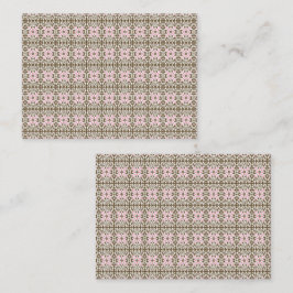 ein rosa und braunes Muster auf weißem Hintergrund Platzkarte