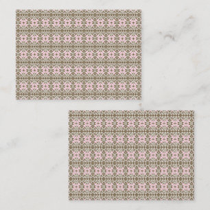 ein rosa und braunes Muster auf weißem Hintergrund Platzkarte