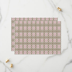 ein rosa und braunes Muster auf weißem Hintergrund Save The Date