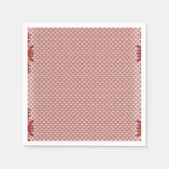 ein rosa und weißer Hintergrund mit einem Muster Serviette (Vorderseite)