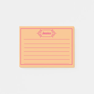 Ein rosa Verzierter Gemusterter Titel Grafik Post-it Klebezettel