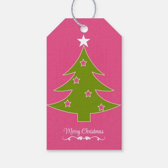Ein rosa Weihnachten Geschenkanhänger (Vorderseite)