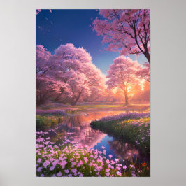 Ein rosafarbener Sonnenuntergang, die Embrace eine Poster