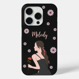 Ein Rose-Mädchen mit rosa Blume Case-Mate iPhone Hülle