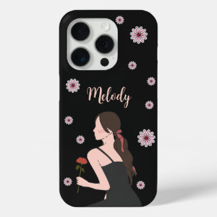 Ein Rose-Mädchen mit rosa Blume Case-Mate iPhone Hülle