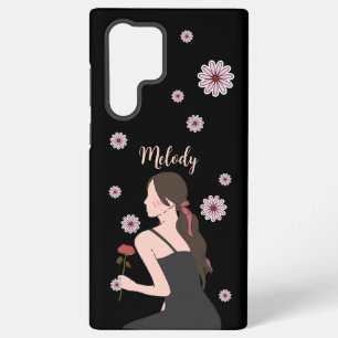 Ein Rosenmädchen mit rosa Blume Samsung Galaxy Hülle