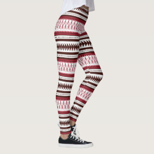ein rot-weiß gestreiftes Muster Leggings