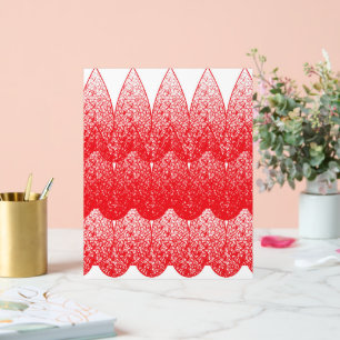 ein rot-weißer Hintergrund mit vielen Punkten Acrylschild