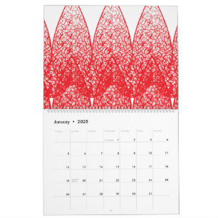 ein rot-weißer Hintergrund mit vielen Punkten Kalender