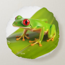 Ein Rotaugen-Laubfrosch Rundes Kissen