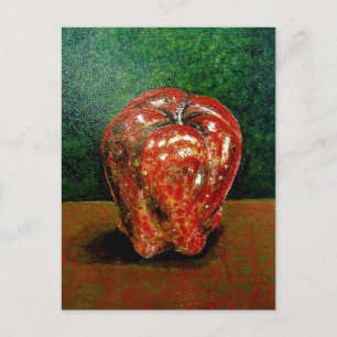 Ein roter Apfel ... 2005 Acrylglasmalerei Postkarte