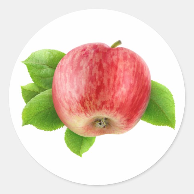 Ein roter Apfel Runder Aufkleber (Vorderseite)