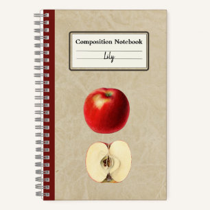 Ein roter Apfel und eine halbe Personalisierte Zus Notizbuch