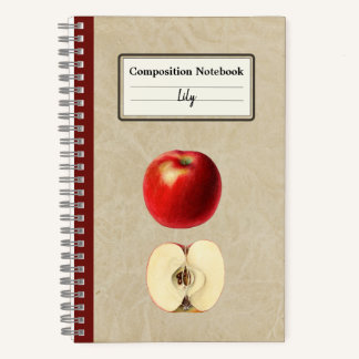 Ein roter Apfel und eine halbe Personalisierte Zus Notizbuch