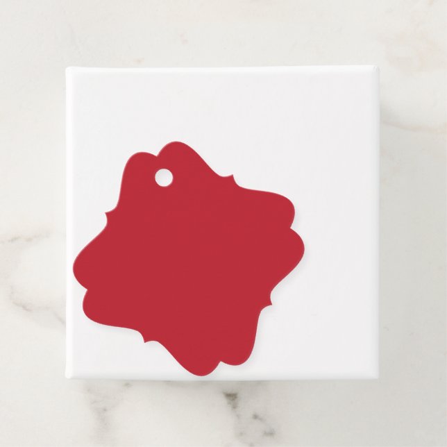 ein roter Hintergrund mit Geschenkanhänger (Beispiel)