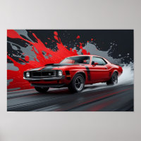 Ein roter Oldtimer-Muscle-Car