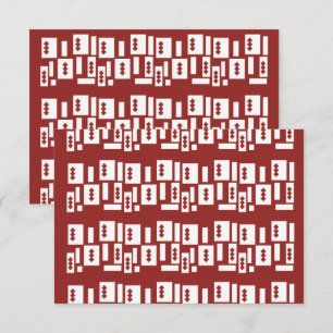 Ein roter Teppich mit einem textilen Muster wird a Dankeskarte