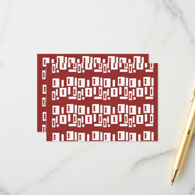Ein roter Teppich mit texturiertem Muster ist ausg Begleitkarte (Vorderseite/Rückseite Beispiel)