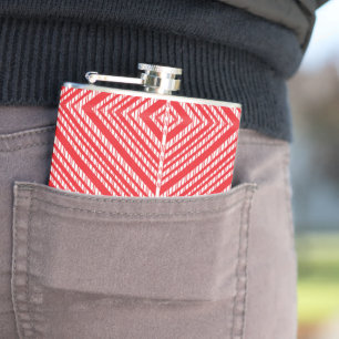 ein roter und weißer Hintergrund mit einem Diamant Flachmann