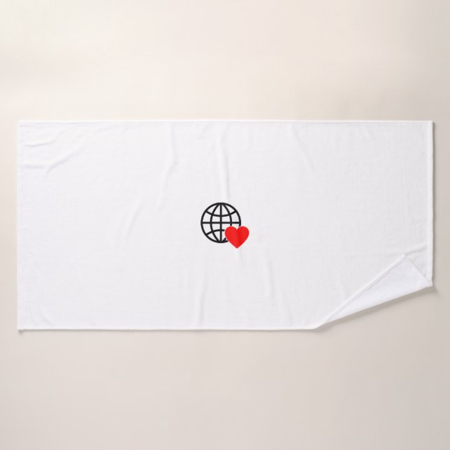 Ein rotes Herzsymbol mit glatten, fetten Linien Badehandtuch (Badehandtuch)