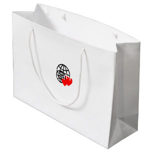 Ein rotes Herzsymbol mit glatten, fetten Linien Große Geschenktüte