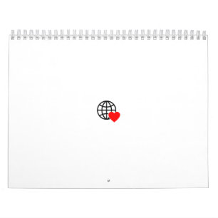 Ein rotes Herzsymbol mit glatten, fetten Linien Kalender