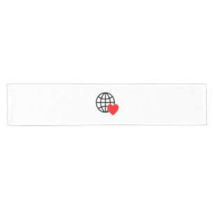 Ein rotes Herzsymbol mit glatten, fetten Linien Kurzer Tischläufer
