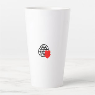 Ein rotes Herzsymbol mit glatten, fetten Linien Milchtasse
