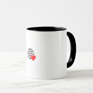 Ein rotes Herzsymbol mit glatten, fetten Linien Tasse