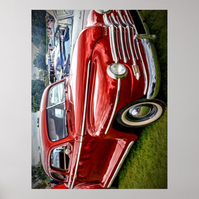 Ein rotes Plymouth Special Deluxe Coupe Poster (Vorne)