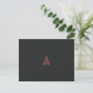 ein rotes und beige-farbenes Halstuch mit einem Bi Postkarte