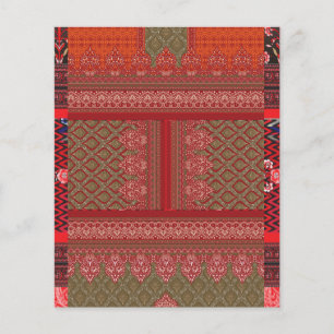 ein rotes und beige Muster Flyer