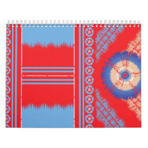 ein rotes und blaues Muster Kalender