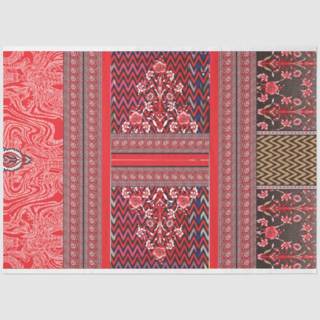 ein rotes und schwarzes Bild mit einem roten Herz Seidenpapier (Vorderseite)