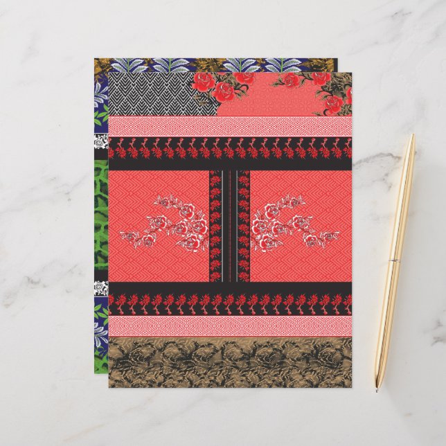 ein rotes und schwarzes Tapete (Vorderseite/Rückseite Beispiel)