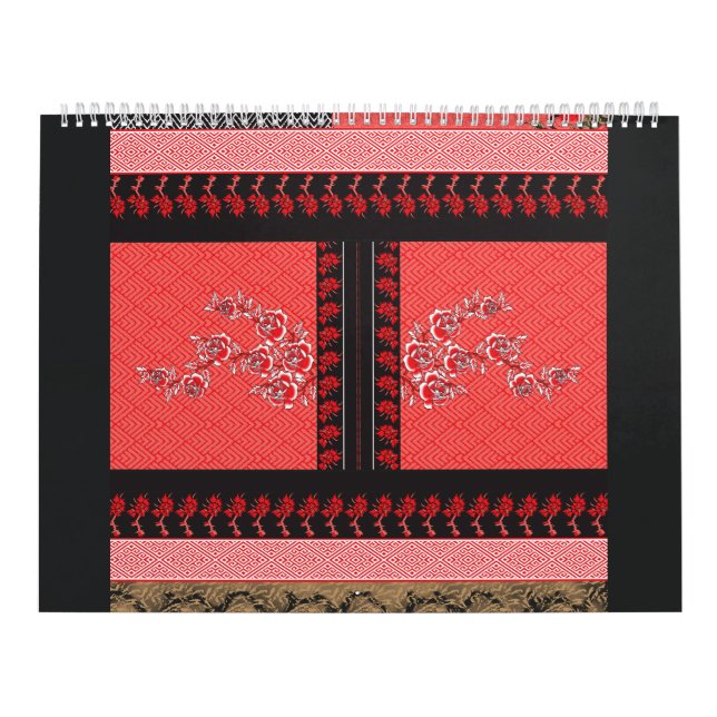 ein rotes und schwarzes Tapete Kalender (Titelbild)