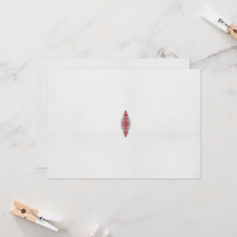 ein rotes und weißes Muster Einladung