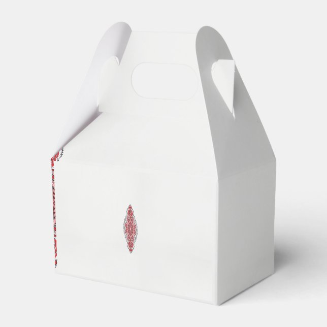 ein rotes und weißes Muster Geschenkschachtel (Vorderseite)