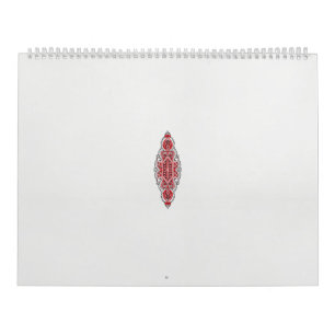 ein rotes und weißes Muster Kalender